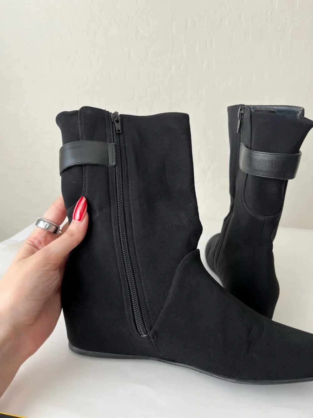Stuart Weitzman Downpour Goretex Waterproof Mid Calf Boots Black Size Women 8.5 - Picture 6 of 10